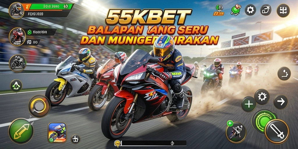 Screenshot menunjukkan keseruan gameplay balapan motor.