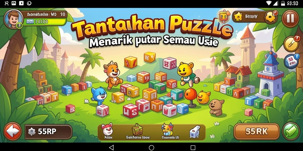 Tampilan gameplay 55RP yang memperlihatkan aksi puzzle yang seru.