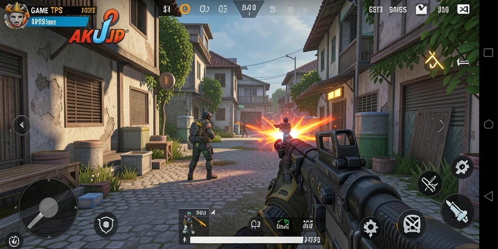Tangkapan layar gameplay AKUNJP dengan aksi menegangkan.