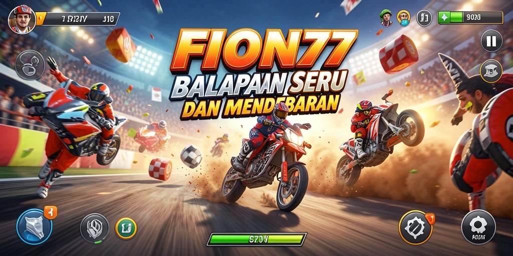 Gameplay balapan seru dalam FIONA77 yang menantang.