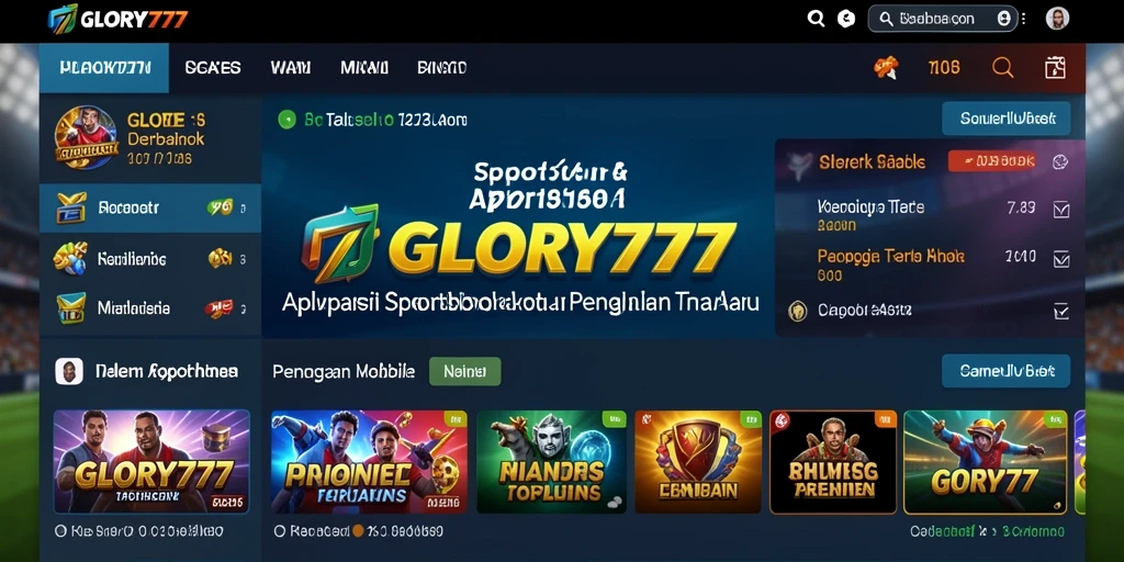 Tampilan gameplay Sportsbook yang menarik dalam GLORY777.