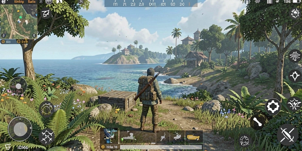 Tampilan gameplay terbuka yang menarik di dunia <strong>IDX66</strong>.