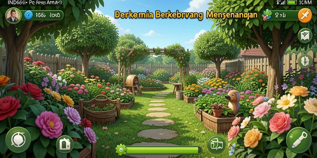 Tampilan menarik dari gameplay pertanian di IND666.