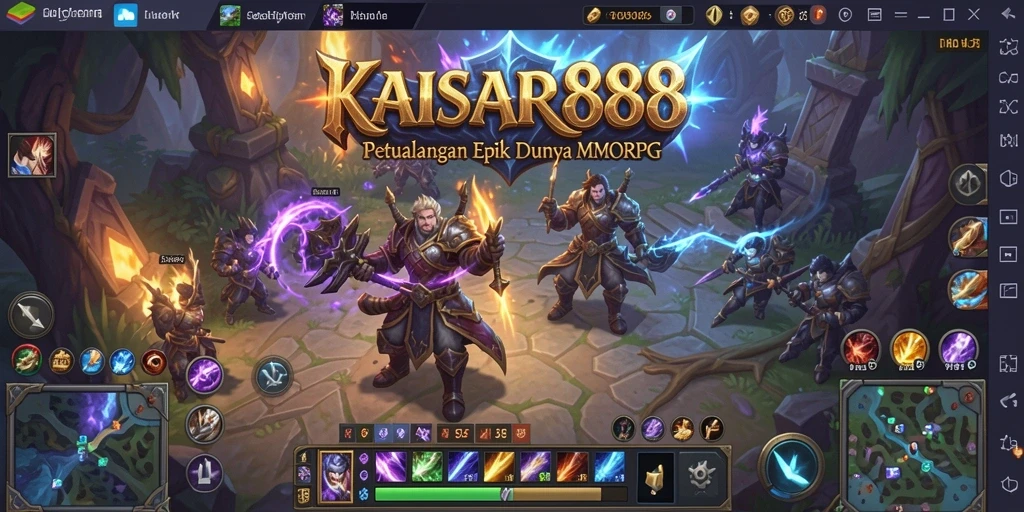 Screenshot gameplay KAISAR888 menampilkan aksi seru dalam pertempuran melawan monster.