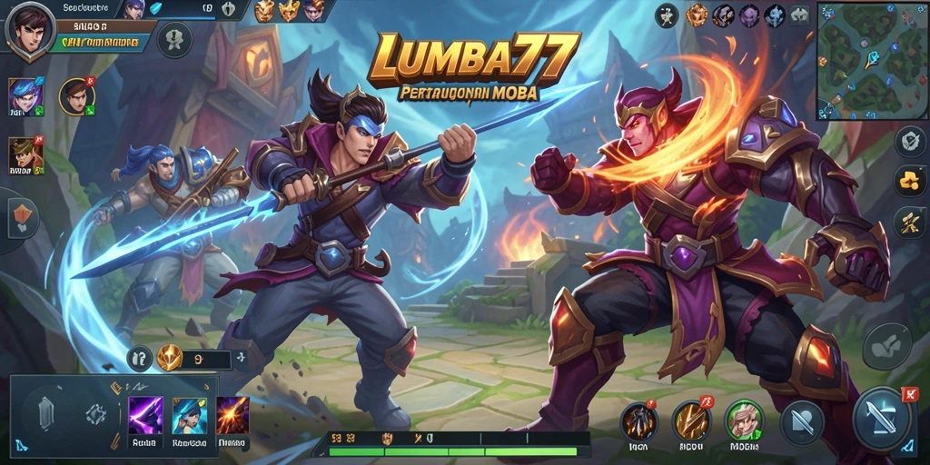 Screenshot LUMBA77 menampilkan aksi pertarungan hebat dalam game MOBA.