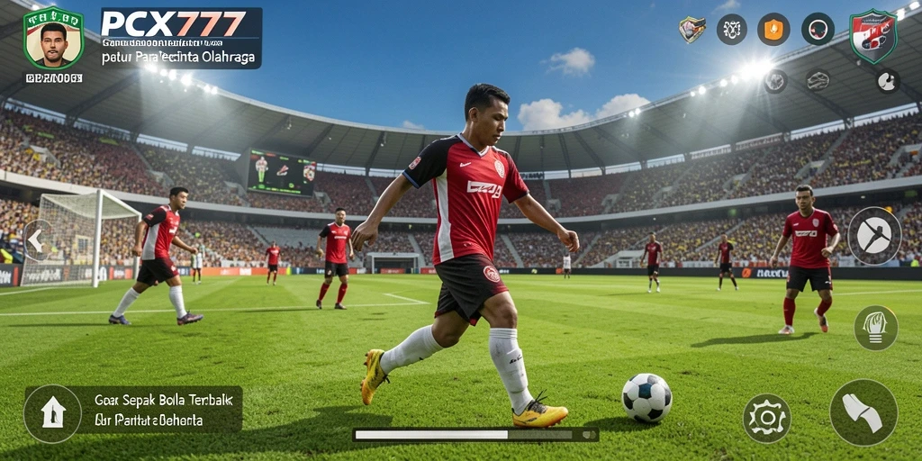 Gameplay seru PCX777 saat mencetak gol.