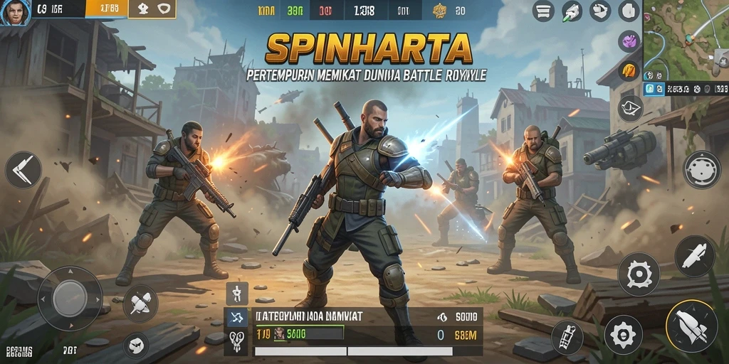 Gameplay mendebarkan dalam pertarungan Battle Royale.