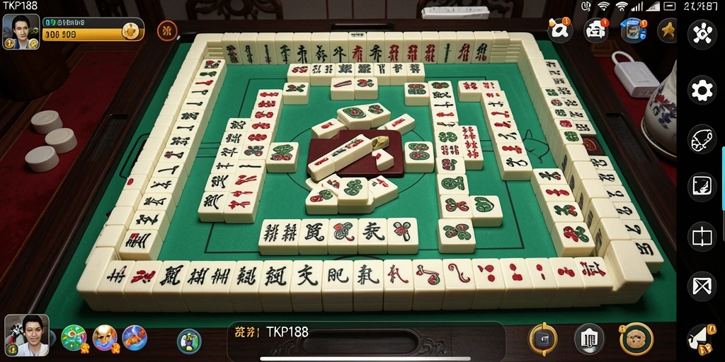 Screenshot utama TKP188 menampilkan gameplay Mahjong yang seru dan menarik.