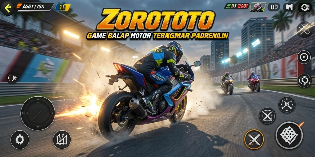 Tampilan gameplay ZOROTOTO yang menegangkan di lintasan balap.